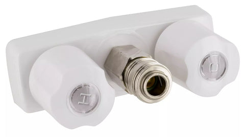 Valterra | Replacement RV Shower Valve For D&W Spray Away | PF213246 | White | 3 3/8" With Quick Connect