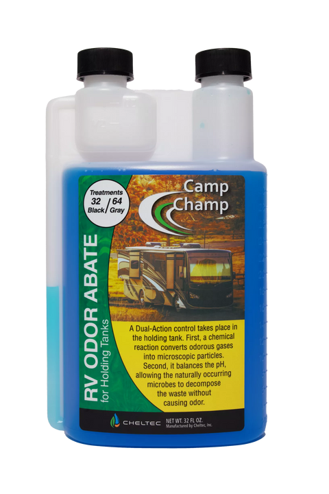 Camp Champ | Odor Abate Black & Gray Water | CCBWC | 32 oz, Black Water Chemical, United RV Parts