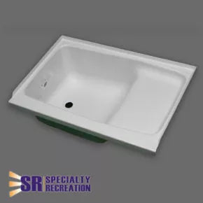 Specialty Recreation | Bath Step Tub Left Hand Drain | ST2436WL | White | 24" x 36", Bath Product, United RV Parts