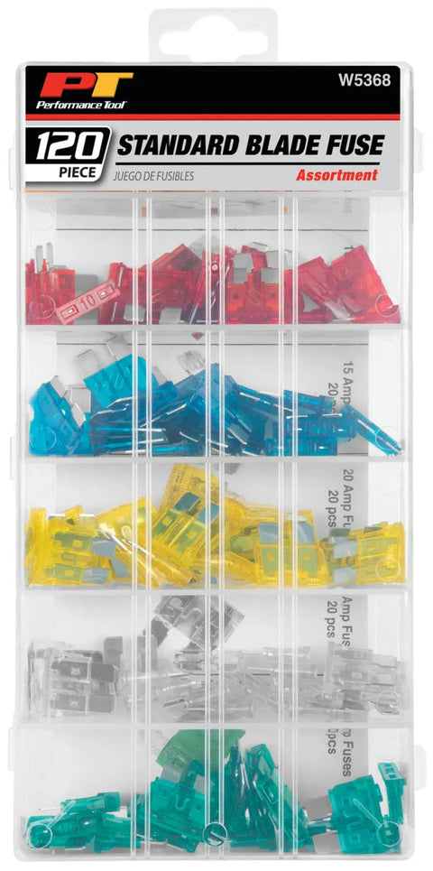 Performance Tool | Blade Fuse Assortment | W5368 | 120 Piece | Standard, Electrical, United RV Parts